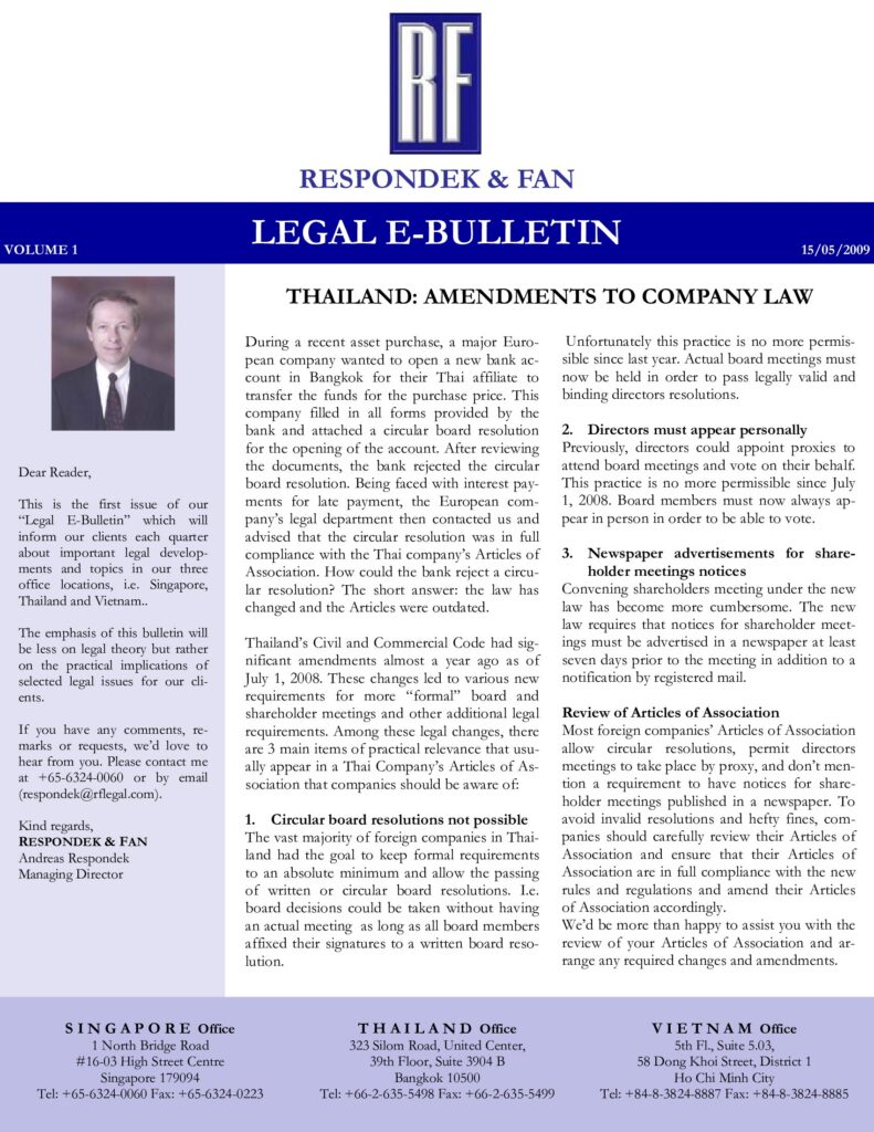 Thailand Legal Changes