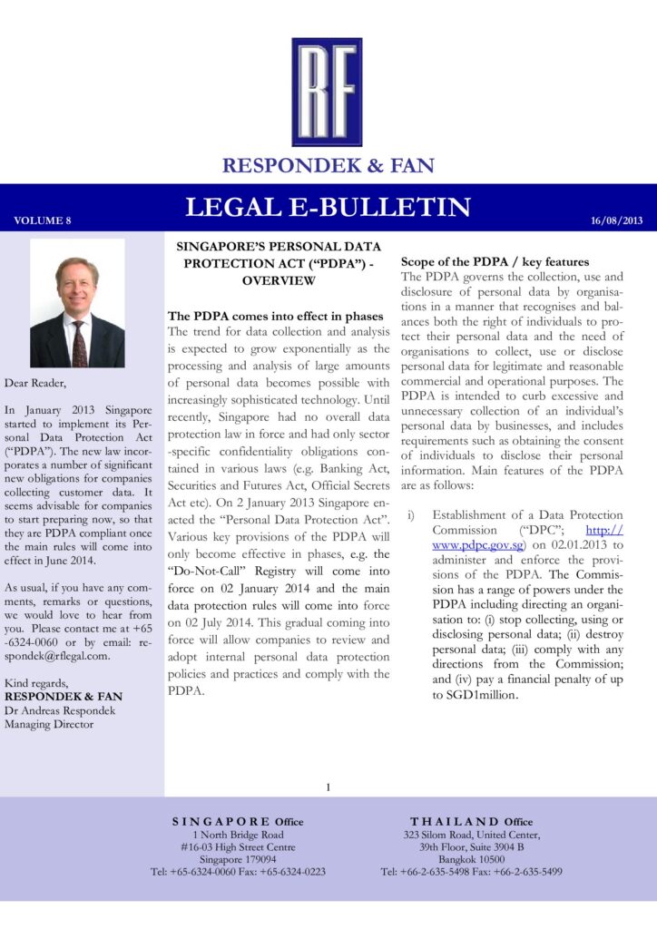 Singapore Personal Data Protection Act