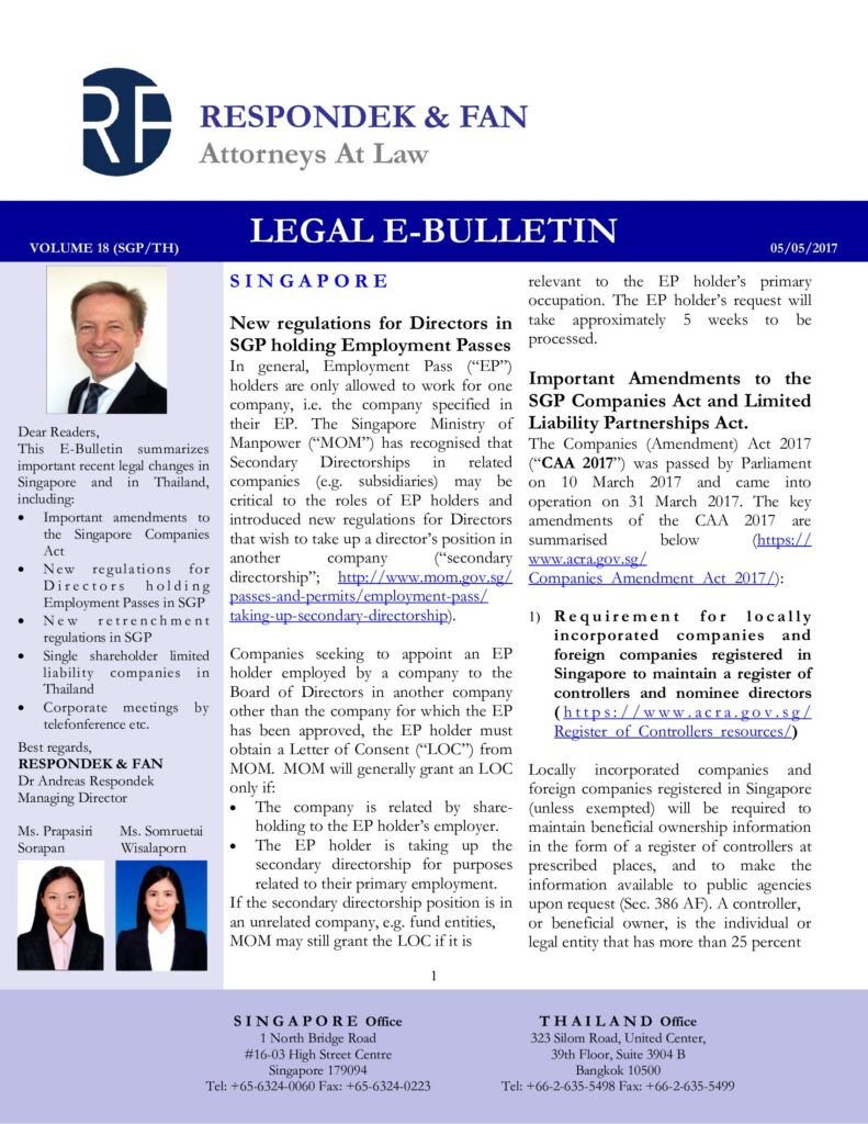 Volume 18 Singapore Thailand Updates