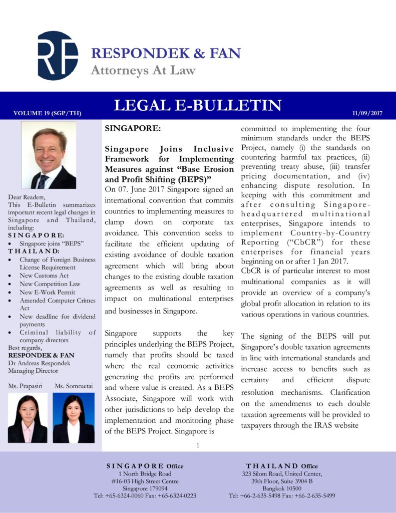 Volume 19 Singapore Thailand Updates