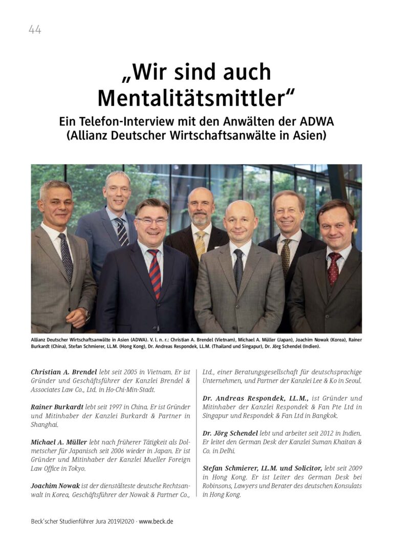 Die Allianz Deutscher Wirtschaftsanwaelte in Asien